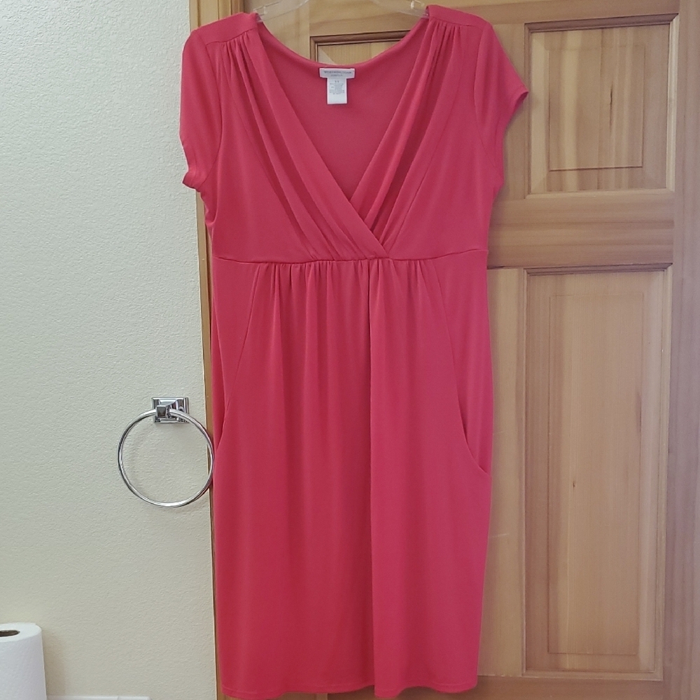 Worthington Coral V-Neck womens Dress sz m